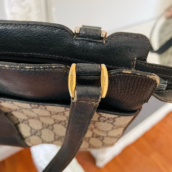 AUTHENTIC Vintage Gucci GG Plus Shoulder Monogram Handbag - Picture 10 of 14